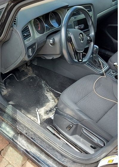 Interior deep clean — Dashboard, seats & stain treatment — before